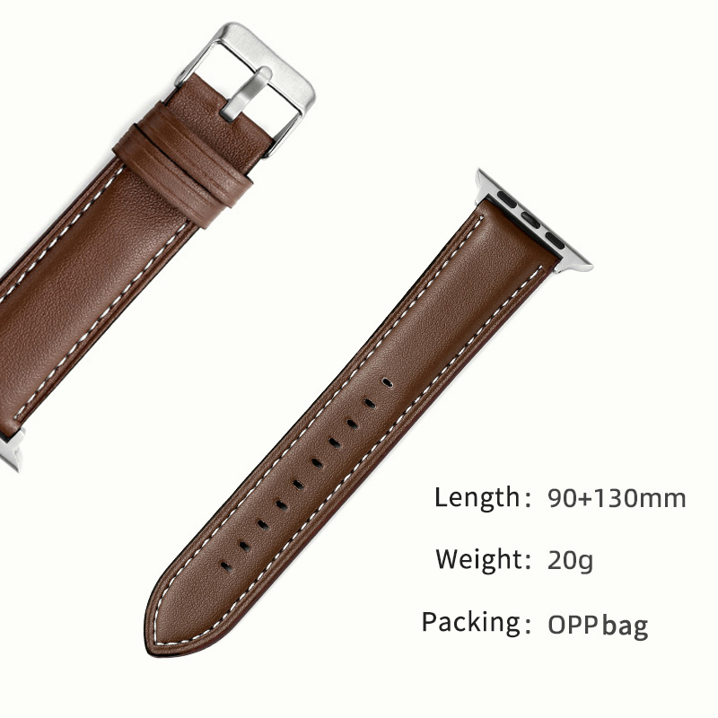 Tali Strap Slim Leather smart Watch Series 7 41mm 38mm 40mm Series 1 2 3 4 5 6 SE 2 Tali iWatch Kulit Sport Band