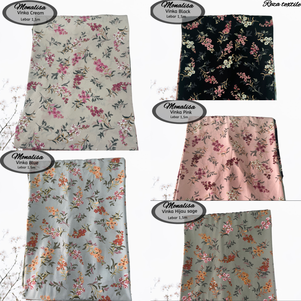 (Motif Vinka) BAHAN KAIN WOLFIS / WOLVIS MONALISA ORIGINAL GRADE A