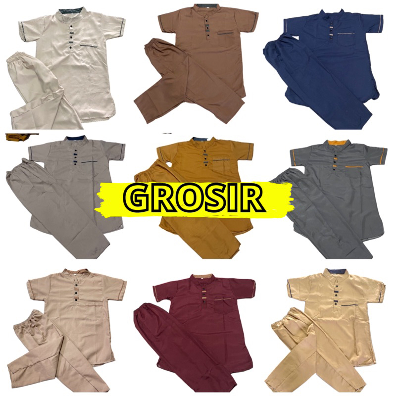 (HARGA SATUAN) KOKO KURTA ANAK KANCING USIA 1-5 TAHUN M L XL