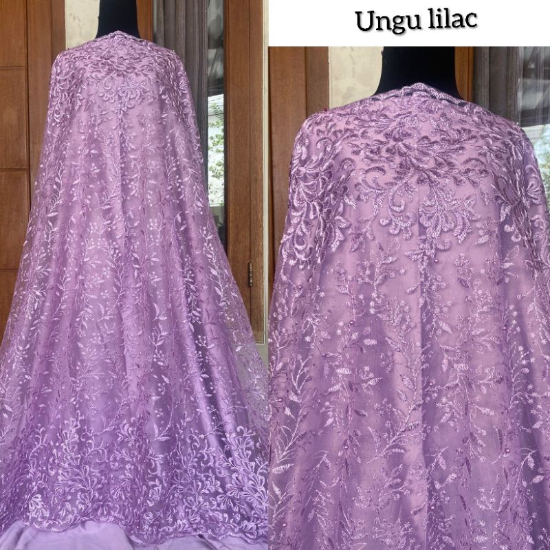 TULE MUTIARA (kaki) Kain tile mutiara /bakalkebaya / tile akar mutiara