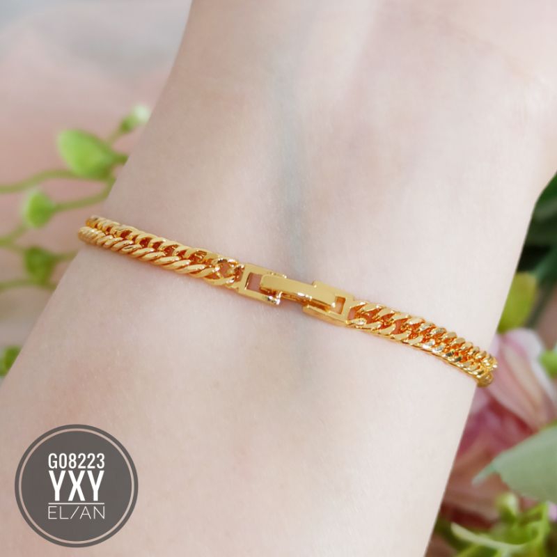 Gelang yaxiya Rantai Gold (Lebar 5mm) G08223