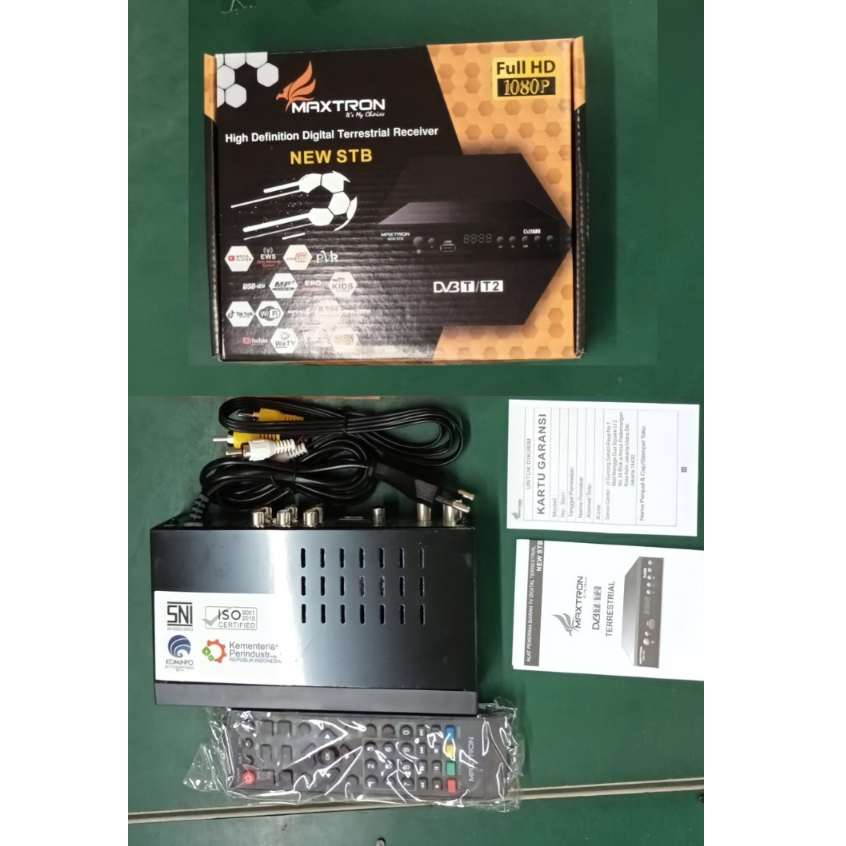 T&Y Ready Set Top Box STB DVB T2 MAXTRON Receiver TV Tabung Analog Ke TV Digital Full HD 1080P Mini 