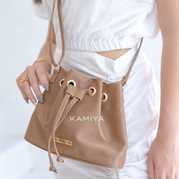 (Free Dustbag) Kamiyastuff Evelyn Bucket Bag - Tas Bahu Wanita Totebag Fashion Wanita