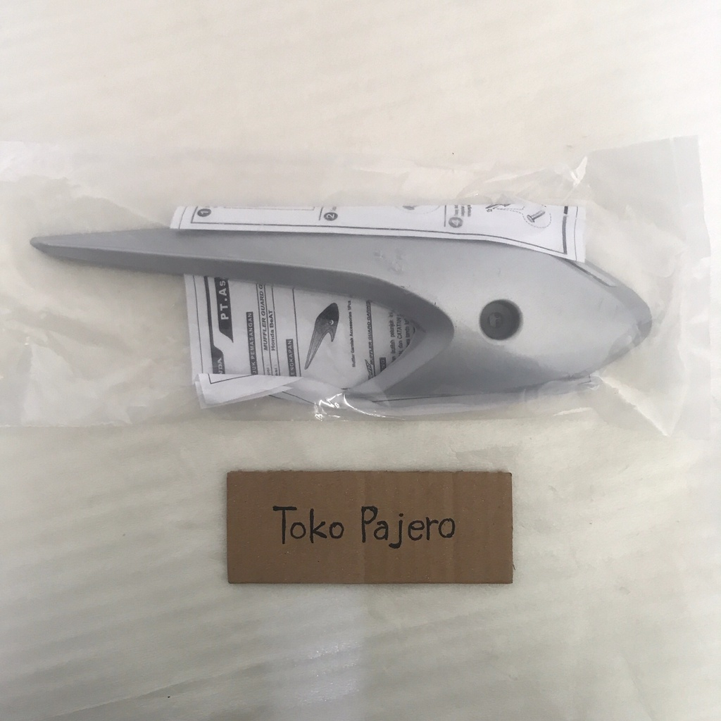 Aksesoris Tutup Cover Knalpot Garnis Silver Beat Karbu Original AHM