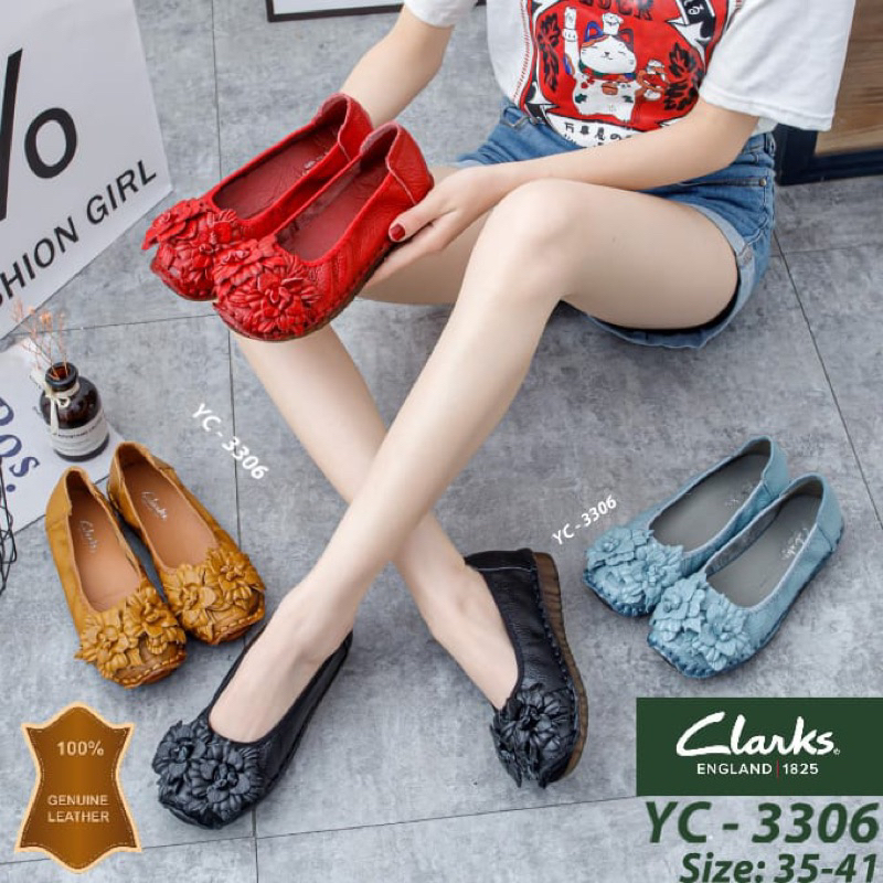 Clarks Shoes YC-3306 100 % kulit sapi asli