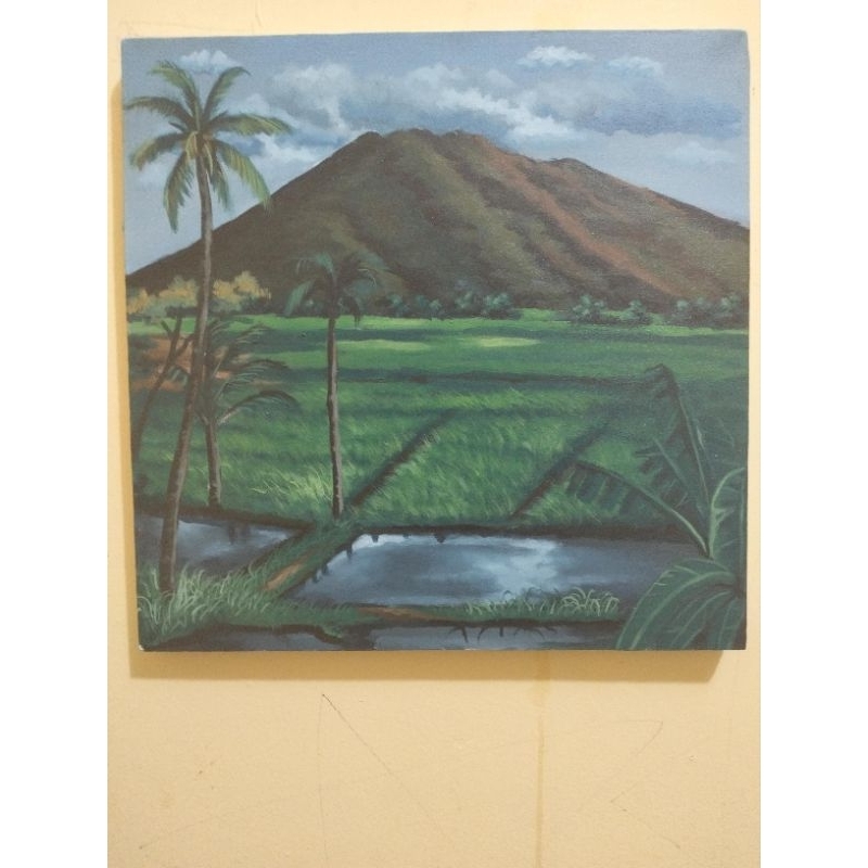 Lukisan kanvas asli buatan tangan/Lukisan pemandangan/lukisan ikan koi/wall decor/hiasan dinding/han