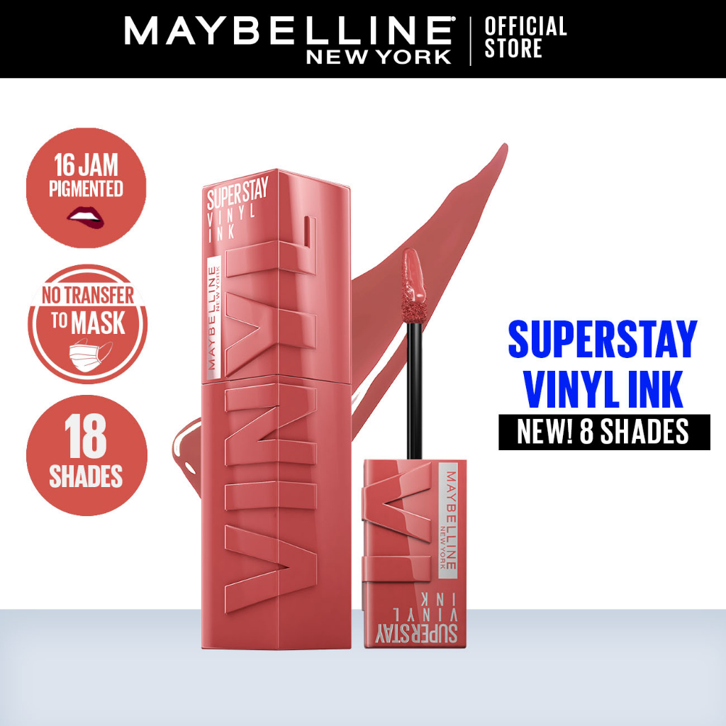 Maybelline Superstay Vinyl Ink 4.2ml - Liquid Lipstik Lipstick Make Up Lipcream Viral Ready Stock