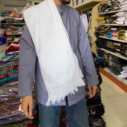 Sorban Panjang Putih Polos Murah Rumbay Rayon Gus Azmi Habib Rawis Terlaris Berkualitas Cod
