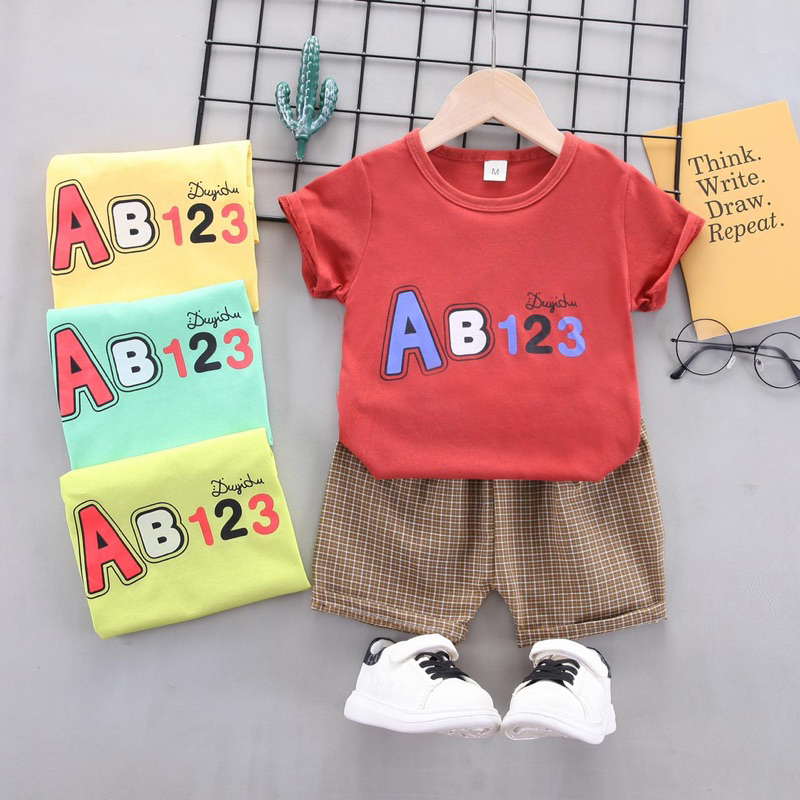 SETELAN KAOS ANAK IMPORT / STL006 / SETELAN FASHION ANAK LAKI / SETELAN LEBARAN ANAK COWOK IMPORT