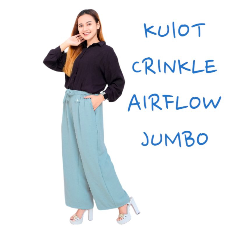 kulot jumbo wanita crinkle airflow kulot highwaist premium