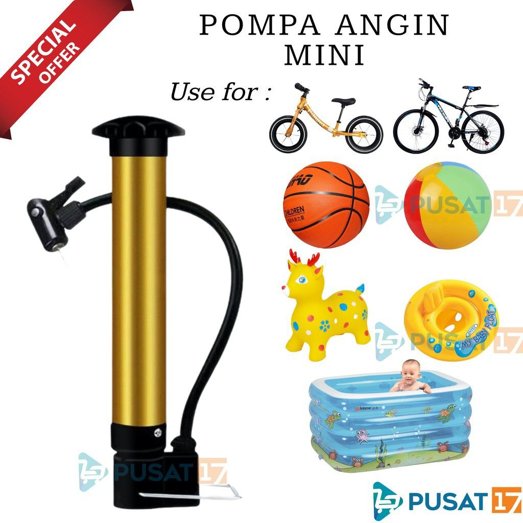 Pompa Tangan Portable - Pompa Serbaguna Untuk Mainan, Sepeda, Ban Renang, Balon