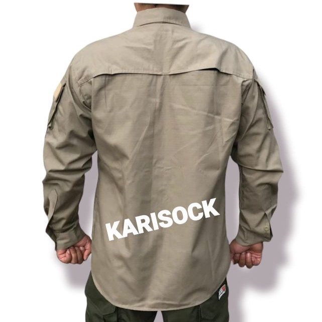 Kemeja tactical lengan panjang outdoor banyak saku kantong pria wanita UNISEX / Kemeja kegiatan / kemeja crew / kemeja hexagon / kemeja kegiatan / kemeja dinas