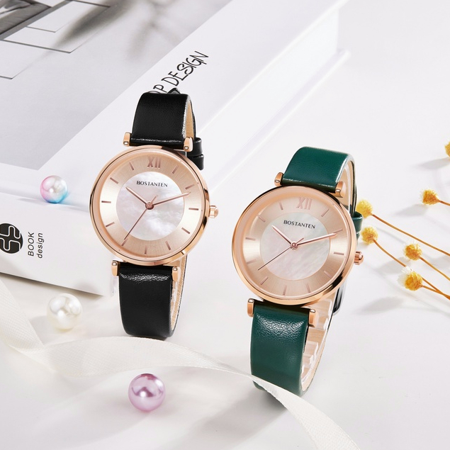 Bostanten - Jam Tangan Wanita Bostanten Kulit Kuarsa Sangat Tipis Jam Tangan Cewek Wanita Kuarsa【COD