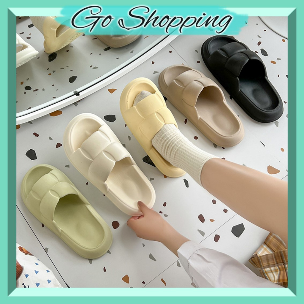 GO! BRI* SD1043 Sandal Jelly Korean Import Sendal Polos Karet Slip On Empuk Anti Slip Wanita Pria Gaya Murah