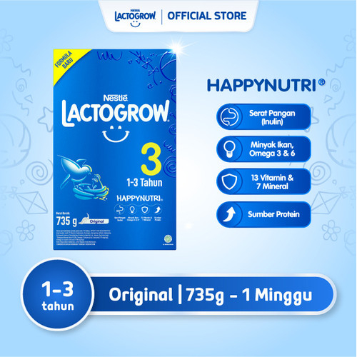 Lactogrow 3 Vanila / Madu / Original 735gr/ Toko Makmur Online