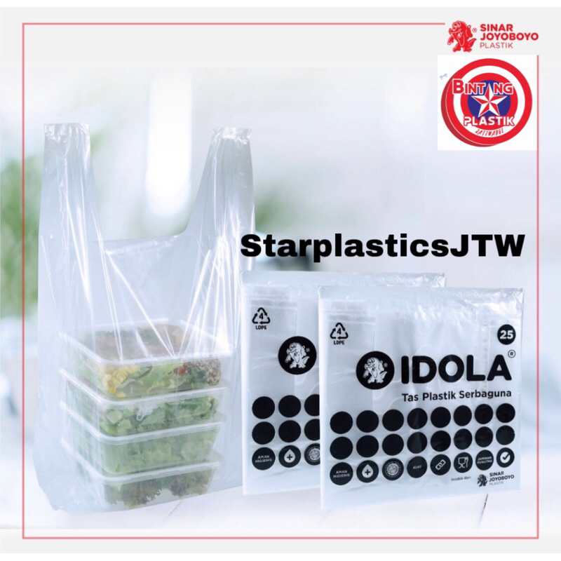 Kantong Kresek PEX PE T-Shirt IDOLA by JOYOBOYO Plastik Bening Uk 15 24 26 30