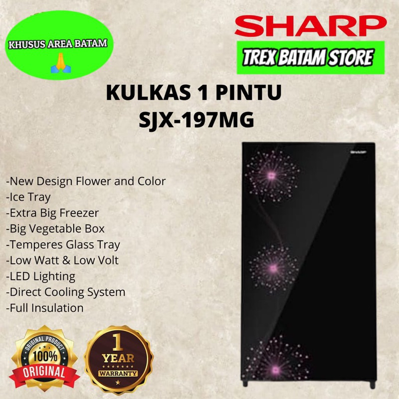 SHARP SJX-197MG KULKAS 1 PINTU (BATAM)
