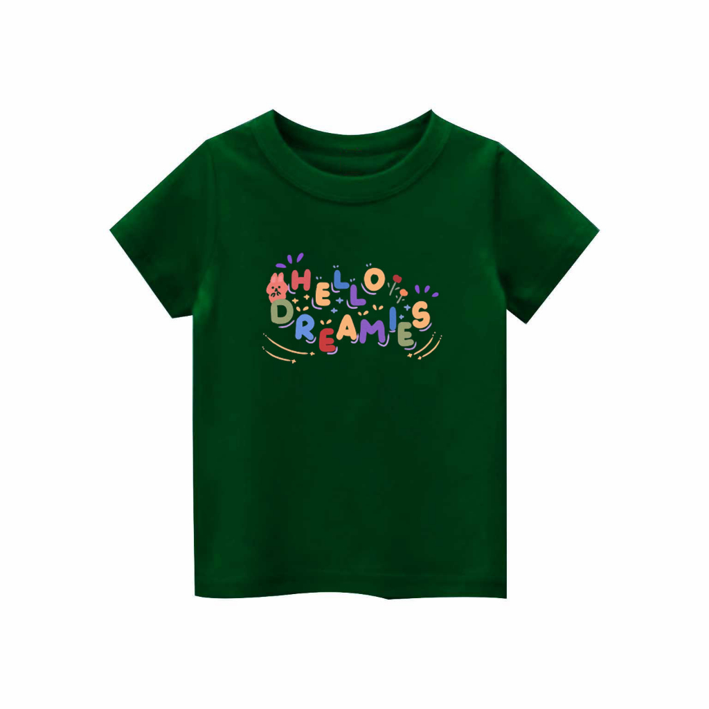 Kaos Anak perempuan Hello Dreamies | kaos cotton combed 30s printing | Kaos Distro anak