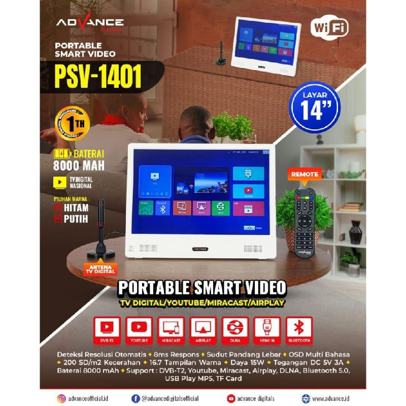 TV SMART PORTABLE ADVANCE PSV-1401 TERBARUUU