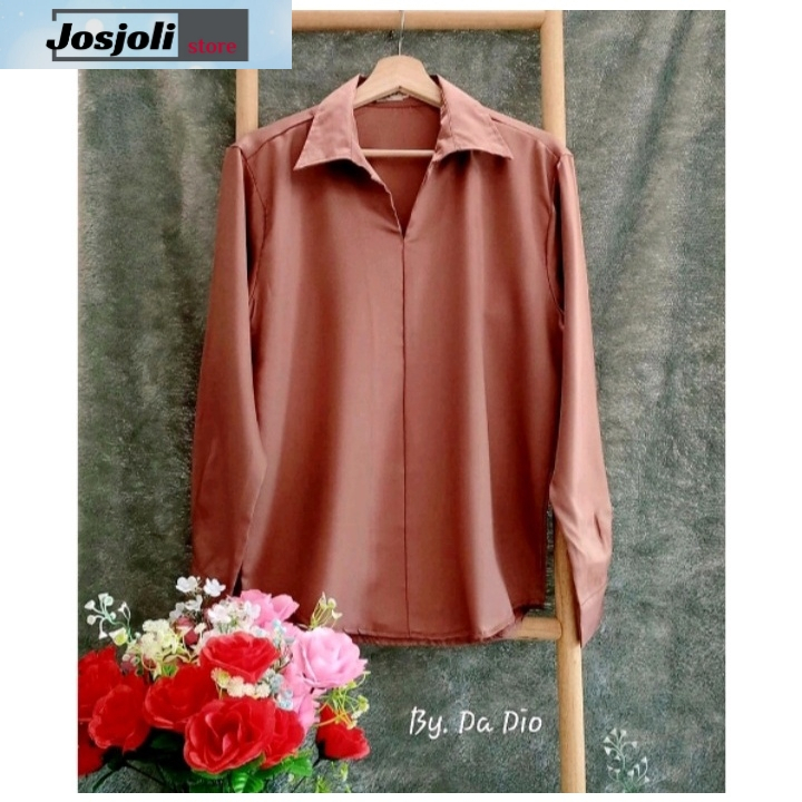 JOSJOLI_Store/Kemeja Santai Korea Style/Kemeja Polos SOHOO/Kemeja Casual kawaki Laki-Laki/M L XL