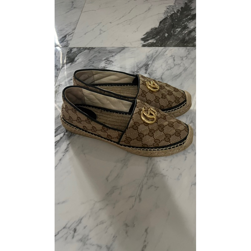 PRELOVED Gucci GG monogram espadrilles