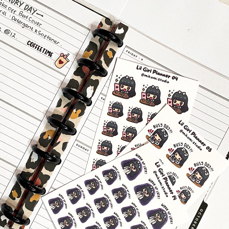 

[MIKUMI] Lil Girl Planner Mini Sticker Sheet | Sticker Planner | Planner Sticker | Stiker Planner | Sticker Jurnal | Sticker Daily Activities | Stiker Lucu | Journal Sticker | Stiker Murah