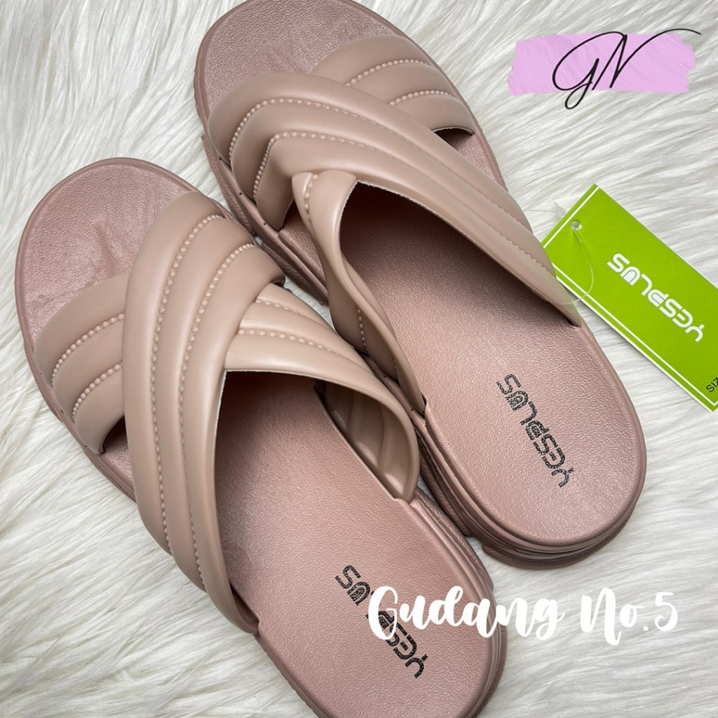 GN-2201-1 &amp; 2 Sandal Selop Jelly Tali Dua Terbaru Fashion Wanita Import PCU