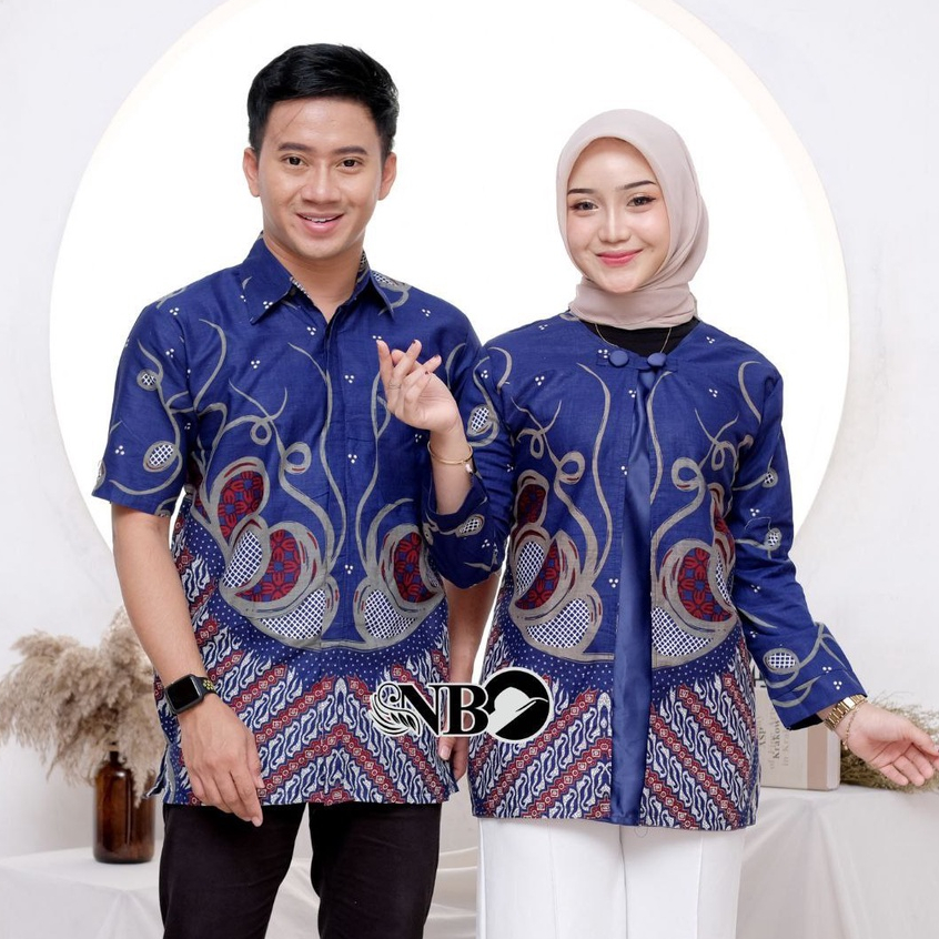 Batik Couple Modern Atasan Blouse Batik Kerja Kantor Wanita Seragam Batik M L XL XXL