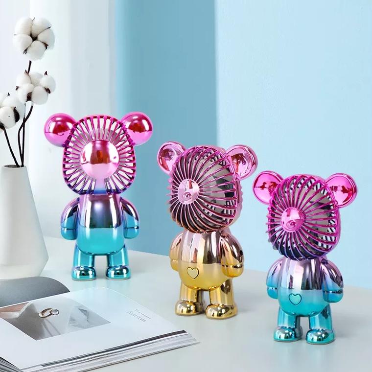 Kipas Angin Teddy BEAR Gradasi VIRAL Mini Portable USB Charger Imut Lucu Terbaru Kipas Angin Genggam Fan Speed HM024 - XOBOX