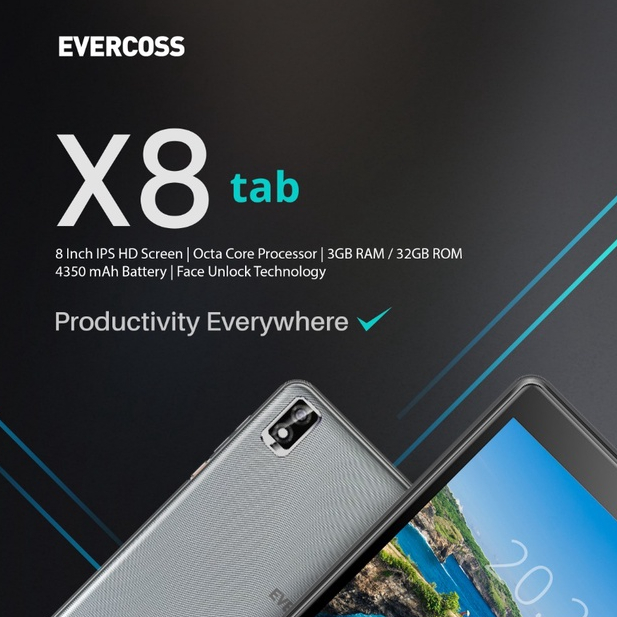 evercoss tablet X8 3GB/32GB garansi resmi - FREE SILICONE CASE