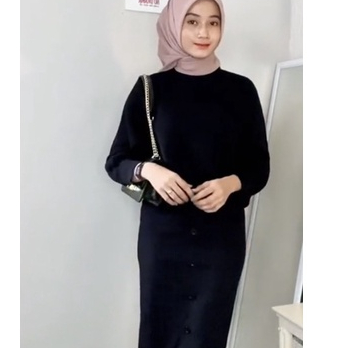 rok rajut panjang span-rok panjang premium-rok knitskirt kancing