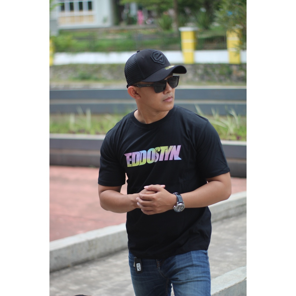 EDDOSTYN  T-SHIRT EDSTN BLACK RAINBOW