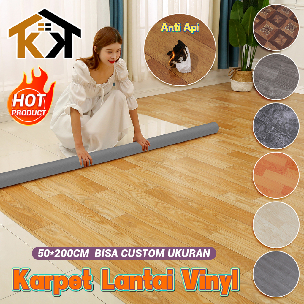 (Free Ongkir) (KK) KARPET LANTAI VINYL PLASTIK IMPORT KOREA/KARPET LANTAI PREMIUM 50CM x 200CM (1m)