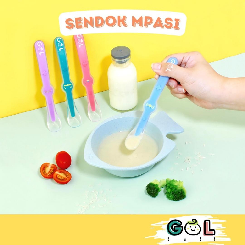 GOL Baby Sendok Makan Bayi Silikon lembut spoon mpasi baby sendok asi  (untuk belajar makan)