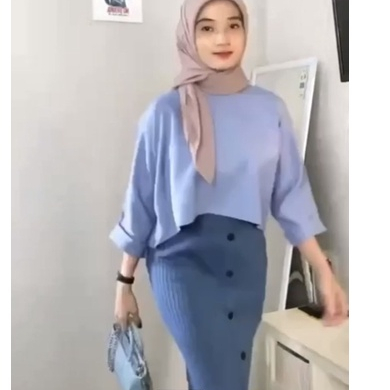 rok rajut panjang span-rok panjang premium-rok knitskirt kancing