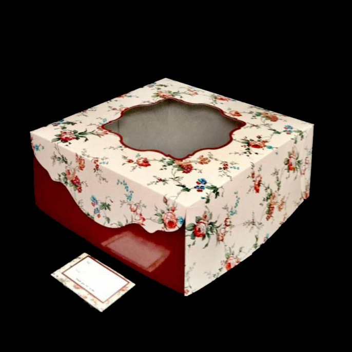 

5 Pcs Box Birthday Cake Motif Shaby Cream Kardus Kue Bolu Chiffon Brownies Packaging Kotak Cake Ukuran 22x22x9 cm