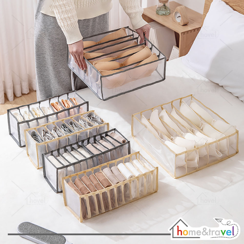 HOVELSHOP Kotak Penyimpanan Bra Celana Dalam Underwear Travelling Storage Box Organizer