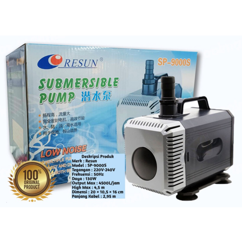 Pompa Air Celup RESUN SP9000S SP 9000 S Submersible Pump Aquarium Kolam Ikan Koi