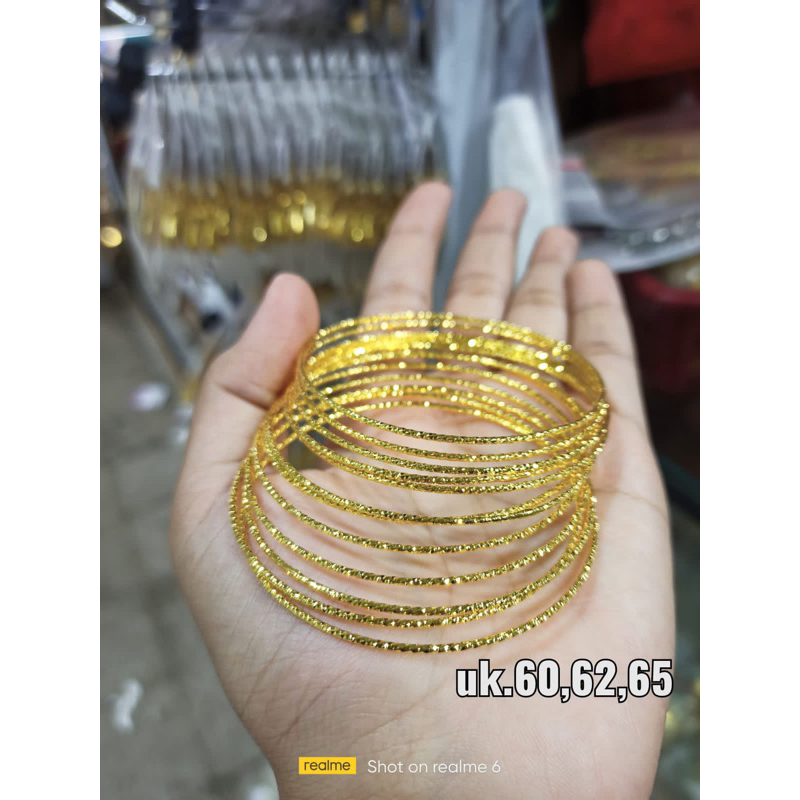 Gelang Keroncong halus isi 12 / Warna 24k