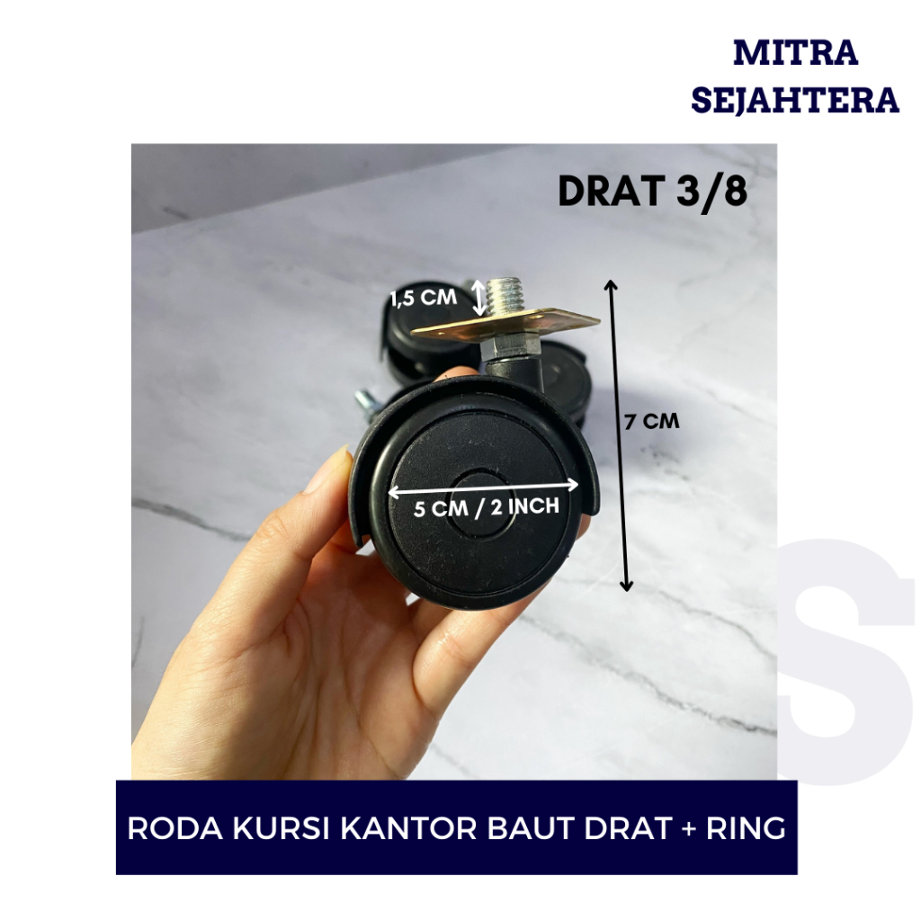 

RODA KURSI KANTOR BULAT BAUT DRAT + RING