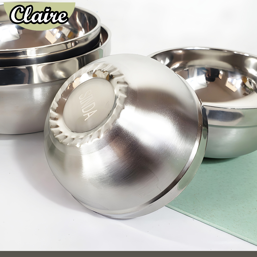 Mangkok Korea Stainless / Mangkok Korea Tebal / Mangkok Double Wall Bowl Banyak Ukuran