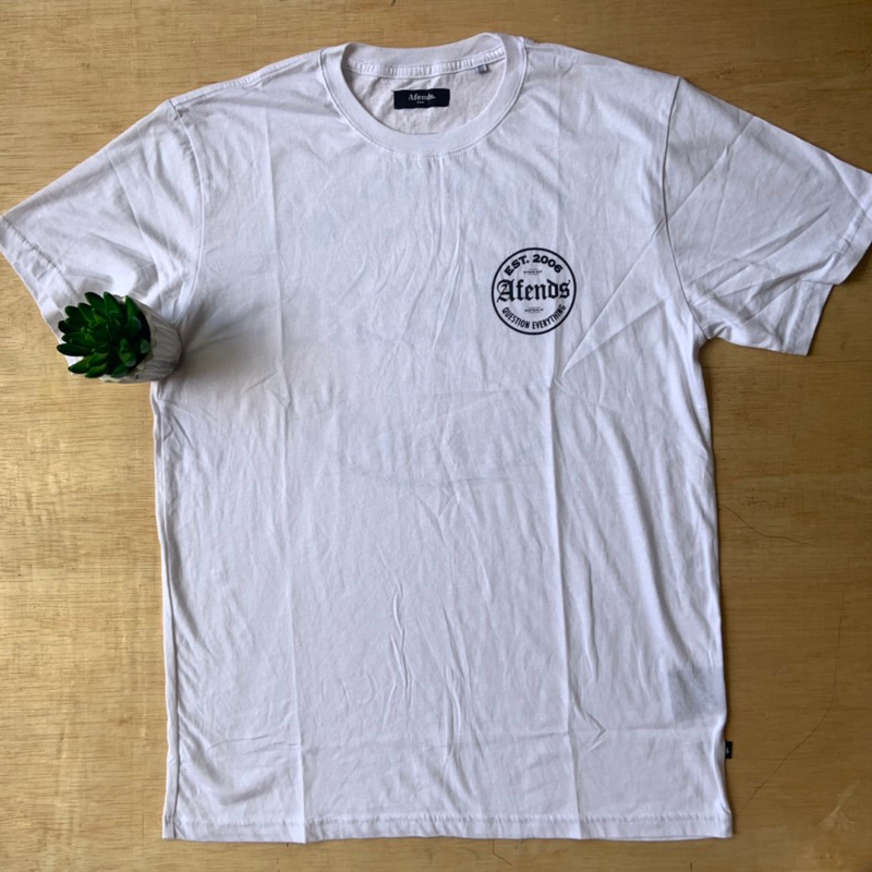 AFENDS baju kaos pria PUTIH NEW ORIGINAL 100%