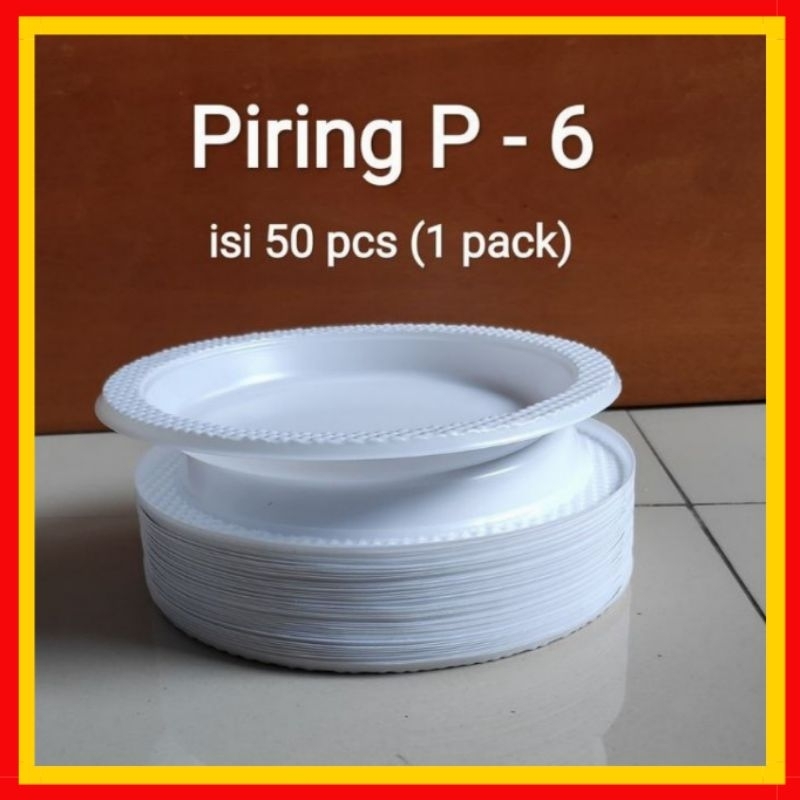 Piring Plastik Putih Susu / Piring Makan / Piring P6 / Piring P7 / Piring P9 || ASENDO