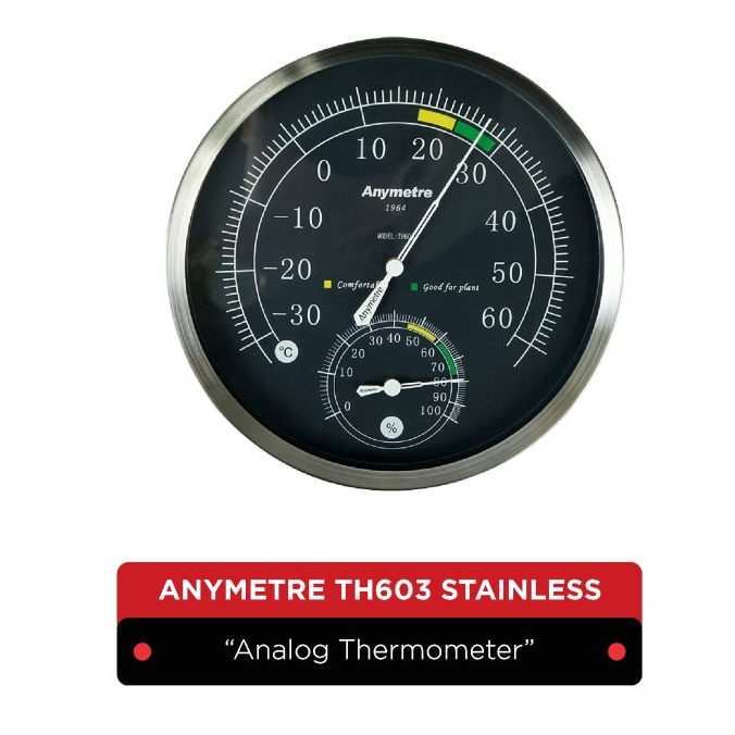 Analog Thermometer | Hygrometer | Anymetre TH603 Stainless