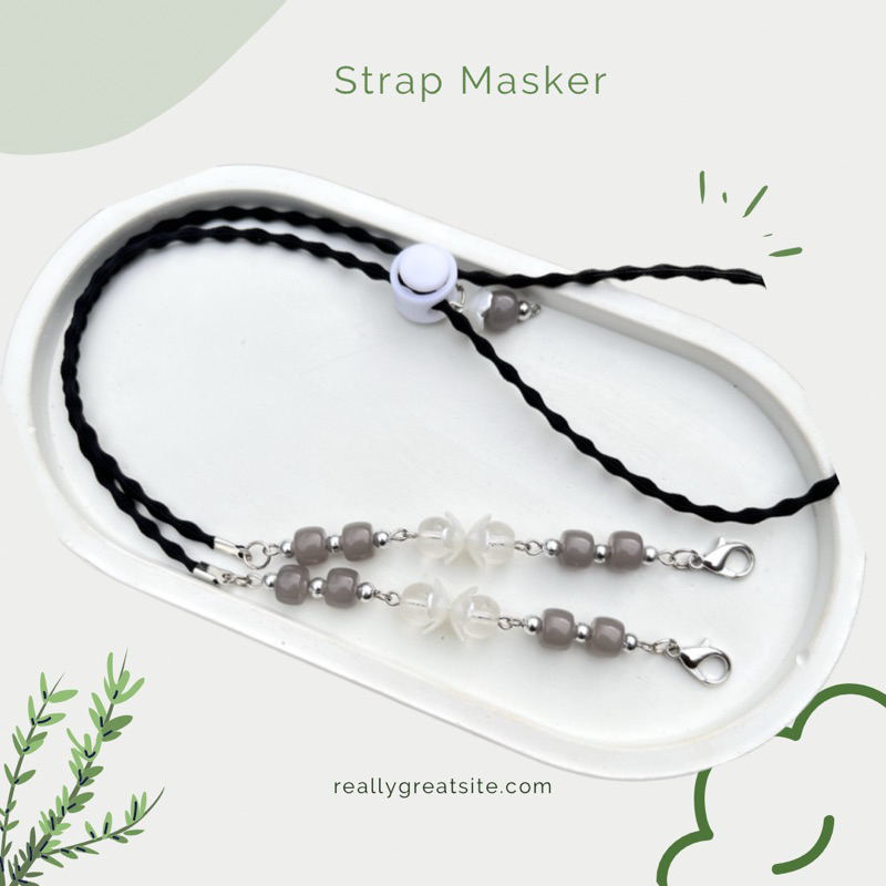 K008-Strap Masker 2in1/Konektor Masker Kalung Masker Rantai Masker Edisi Batu Tabung Cocok Untuk Hij