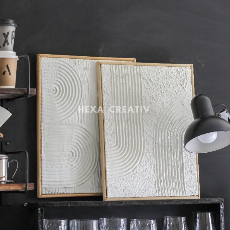 Hiasan dinding TEXTURE ART walldecor ruang tamu Cafe/Lukisan semen/AESTHETIC/