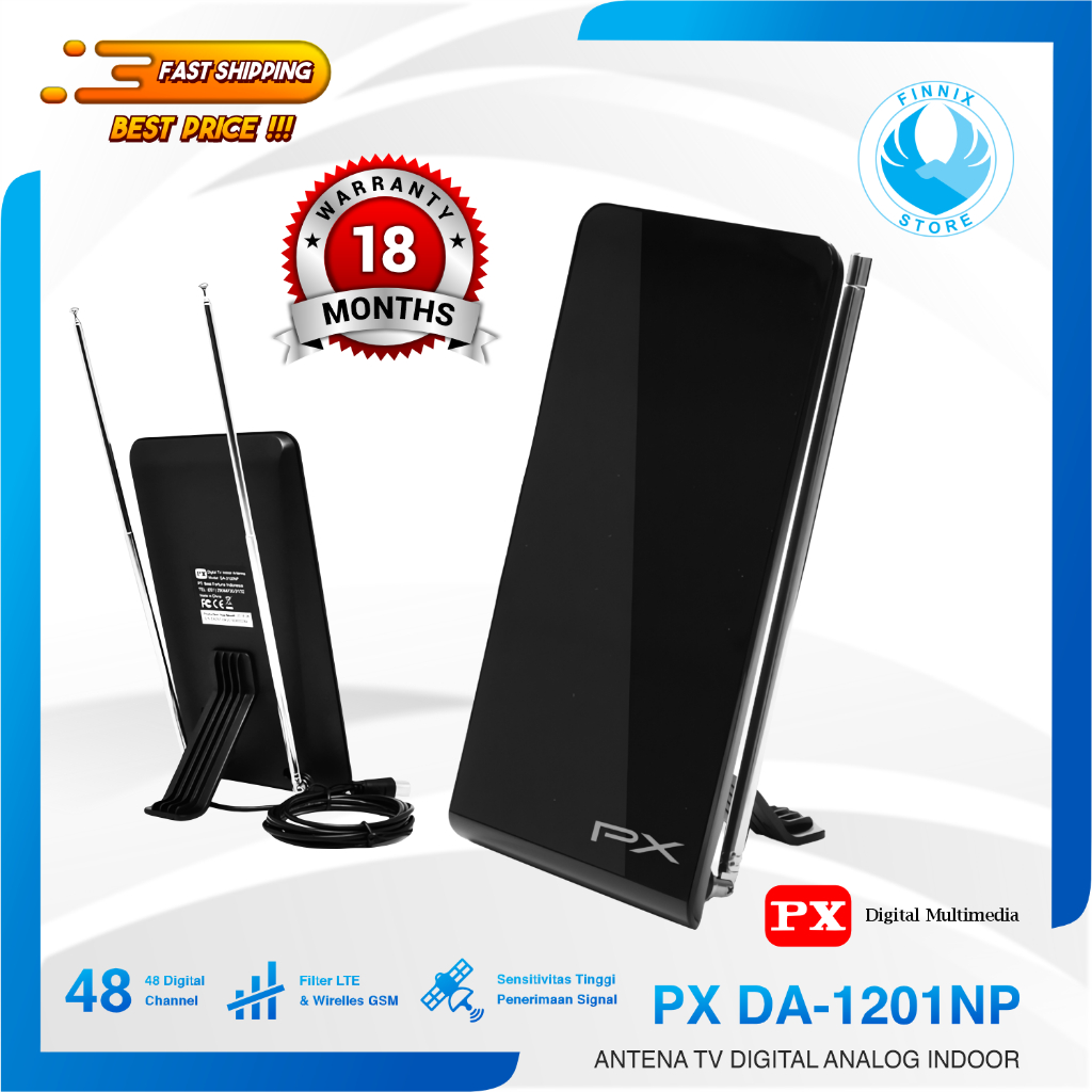 PX DA-1201NP Antena TV Digital Analog Indoor - GARANSI 18 BULAN