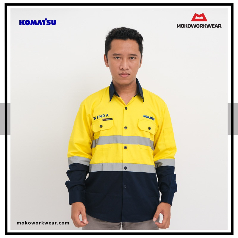 MOKOWORKWEAR WEARPACK BAJU SAFETY AIRFLOW LOGO/PATCH+NAMA