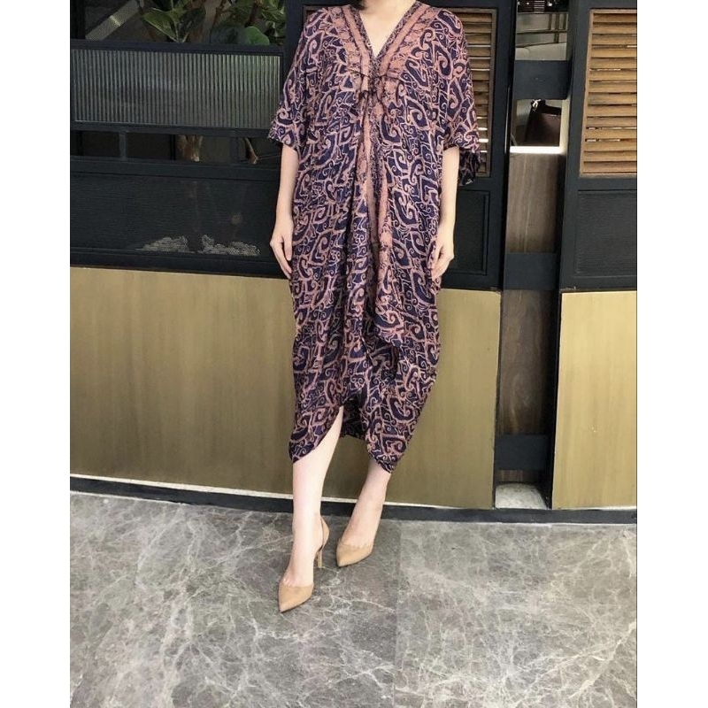 Ied Kaftan Mega Mendung Khas Cirebon | Kaftan Viscose Batik Cirebon | Kaftan Mega Mendung