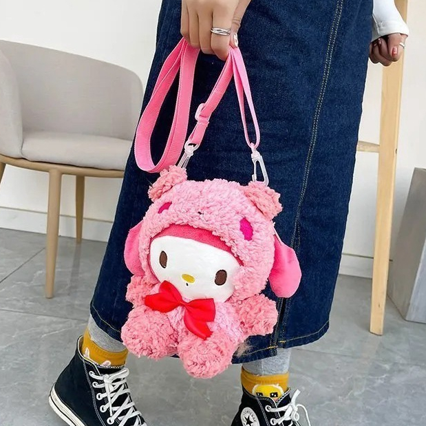 TAS SELEMPANG BONEKA MELODY HOODIE MINI Ransel Mainan Kartun Anak-anak Hadiah Ulang Tahun Anak Laki-laki Perempuan